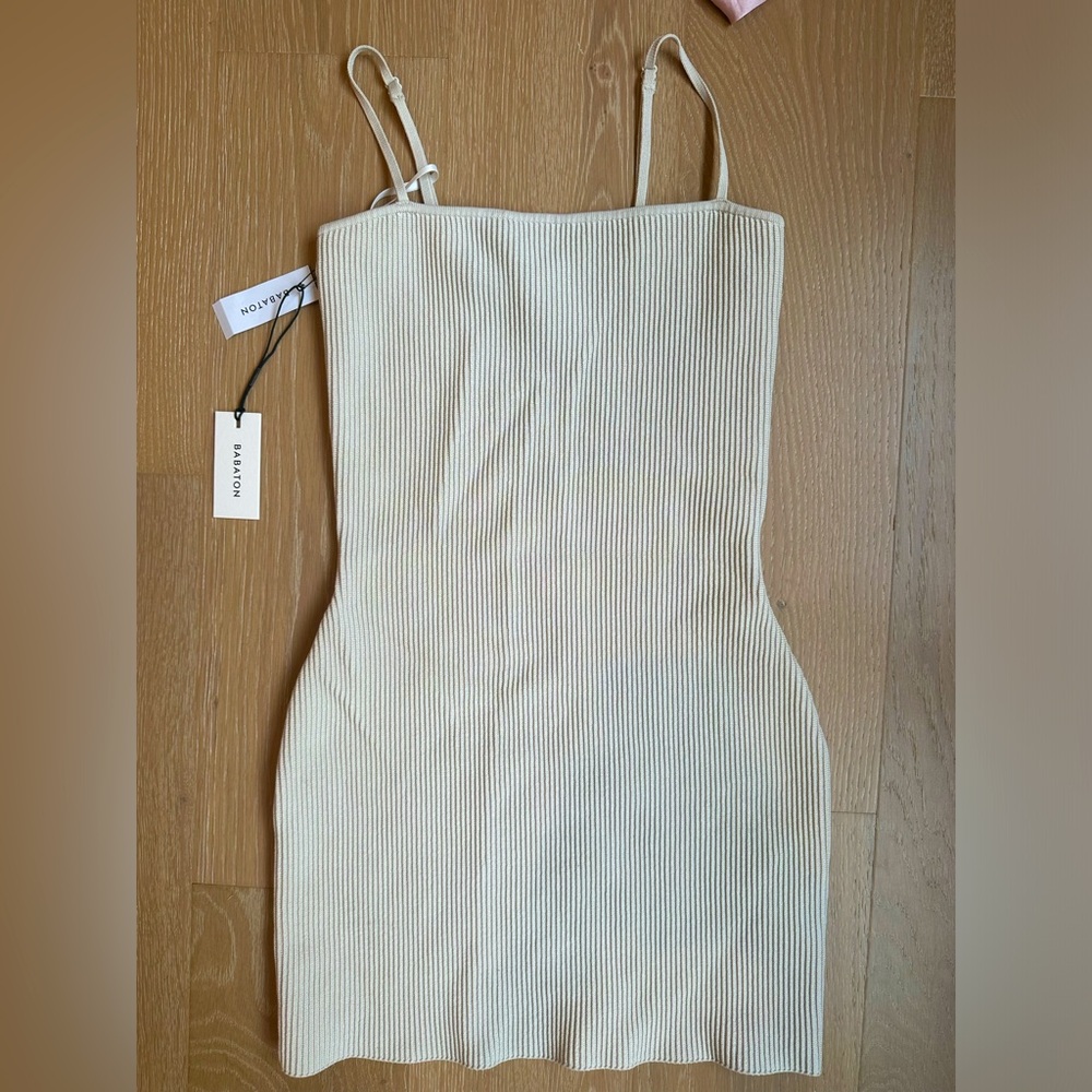Aritzia cream sculpt cami dress small